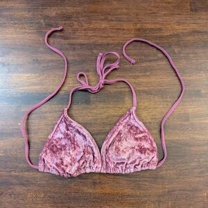 Mossimo Mauve Velvet Bikini Top Women's Size Small EUC